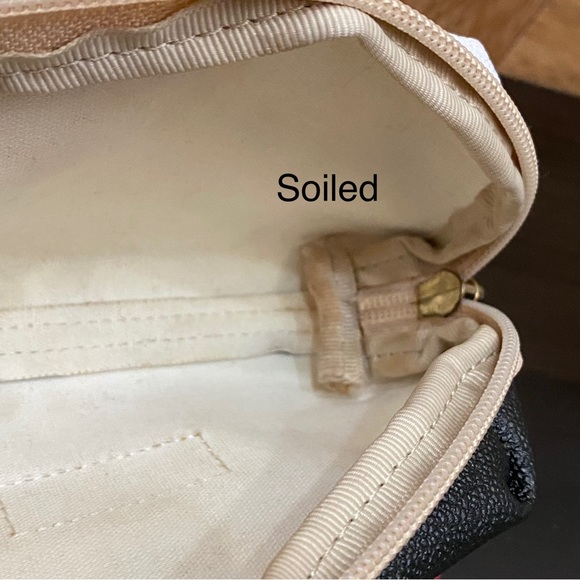 Dooney & Bourke Black and White Diagonal Stripe Small Cosmetic Pouch - Picture 10 of 10